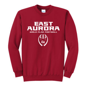 EA Girls Flag Football Unisex Core Fleece Crewneck Sweatshirt-Red