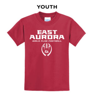 EA Girls Flag Football Youth Short Sleeve Tee-Red