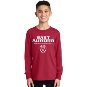 EA Girls Flag Football Youth Long Sleeve Tee-Red