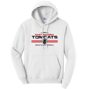 EA Girls Flag Football Unisex Fleece Hooded Sweatshirt-White