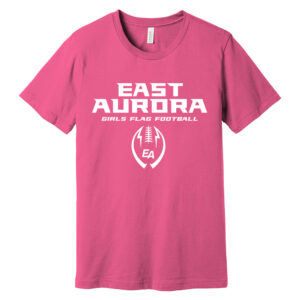 EA Girls Flag Football Bella and Canvas Unisex Short Sleeve Tee-Charity Pink