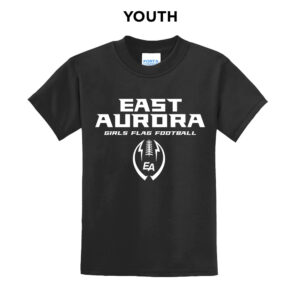 EA Girls Flag Football Youth Short Sleeve Tee-Black