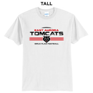 EA Girls Flag Football Tall Cotton Short Sleeve Tee-White