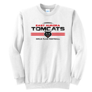 EA Girls Flag Football Unisex Fleece Crewneck Sweatshirt-White