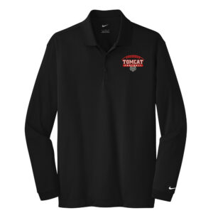EA Football Nike men Long Sleeve Dri-Fit Stretch Tech Polo-Black