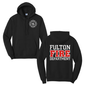 Fulton Fire Unisex Fleece Hooded Sweatshirt-Black
