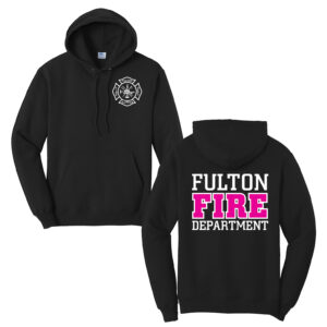 Fulton Fire Unisex Fleece Hooded Sweatshirt-Black
