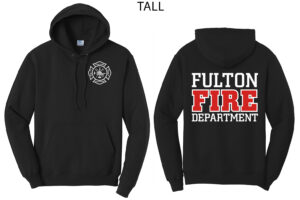 Fulton Fire Tall Fleece Hooded Sweatshirt-Black