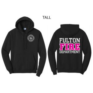 Fulton Fire Tall Fleece Hooded Sweatshirt-Black
