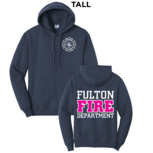 Fulton Fire Tall Fleece Hooded Sweatshirt-Navy