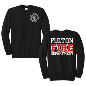 Fulton Fire Unisex Fleece Crewneck Sweatshirt-Black