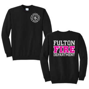 Fulton Fire Unisex Fleece Crewneck Sweatshirt-Black