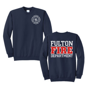 Fulton Fire Unisex Fleece Crewneck Sweatshirt-Navy