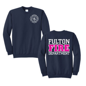 Fulton Fire Unisex Fleece Crewneck Sweatshirt-Navy