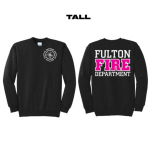 Fulton Fire Tall Fleece Crewneck Sweatshirt-Black