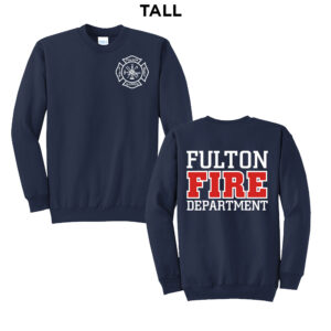 Fulton Fire Tall Fleece Crewneck Sweatshirt-Navy
