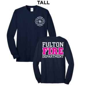 Fulton Fire Tall Long Sleeve Tee-Navy