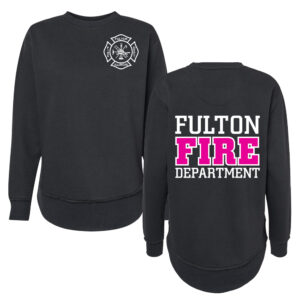 Fulton Fire LAT Women’s Weekend Fleece Crewneck Sweatshirt-Black
