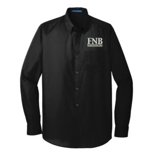 FNB Port Authority Long Sleeve Carefree Poplin Shirt Men-Deep Black