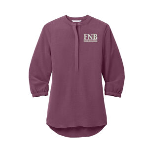 FNB Port Authority Ladies 3/4-Sleeve Textured Crepe Tunic-Purple Mist