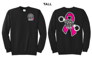 Fulton Breast Cancer Awareness Tall Fleece Crewneck Sweatshirt-Black