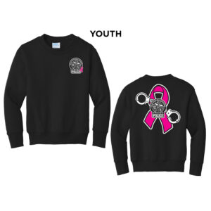 Fulton Breast Cancer Awareness Youth Fleece Crewneck Sweatshirt-Black
