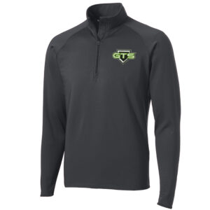 GTS Softball Sport Tek Men Sport Wick Stretch 1/2 Zip Pullover-Charcoal