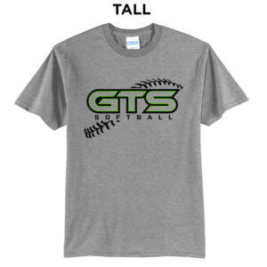 GTS Softball Tall Cotton Short Sleeve Tee-Grey
