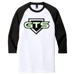 GTS Softball District Made Unisex Perfect Tri 3/4-Sleeve Raglan-Black/White