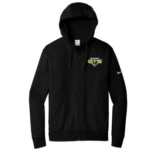 GTS Softball Nike Club Fleece Sleeve Swoosh Full Zip Hoodie Men-Black