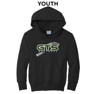 GTS Softball Youth Fleece Hooded Sweatshirt-Black