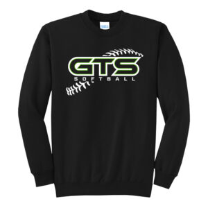 GTS Softball Unisex Fleece Crewneck Sweatshirt-Black