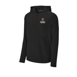 Hermes Elementary Sport-Tek Men Repeat 1/2-Zip Long Sleeve Hooded Jacket-Black