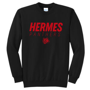 Hermes Elementary Unisex Core Fleece Crewneck Sweatshirt-Black