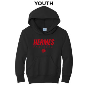 Hermes Elementary Youth Fleece Hooded Sweatshirt-Black