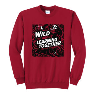 Hermes Elementary Unisex Fleece Crewneck Sweatshirt-Red