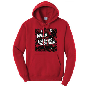 Hermes Elementary Unisex Fleece Hooded Sweatshirt-Red