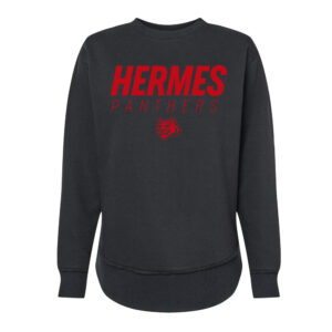 Hermes Elementary LAT Women’s Weekend Fleece Crewneck Sweatshirt-Black