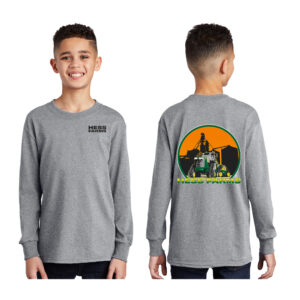 Hess Farms Youth Cotton Long Sleeve Tee-Athletic heather