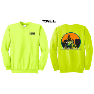 Hess Farms Tall Fleece Crewneck Sweatshirt-Safety Green