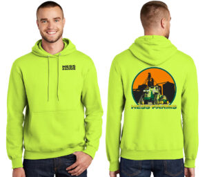 Hess Farms Unisex Fleece Hooded Sweatshirt-Safety Green