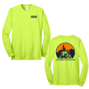 Hess Farms Unisex Cotton Long Sleeve Tee-Safety Green