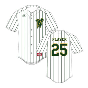 08. Trojans Rawlings Sublimated Full Button Jersey-White Pinstripe