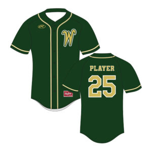 10. Trojans Rawlings Sublimated Full Button Jersey-Dark Green