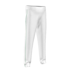 16. Rawlings pro Semi-Relaxed Fit Baseball Pant-White with Dark Green Braid