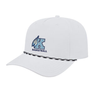 Kankakee Basketball Athletic Rope Cap-White/White/Black Rope