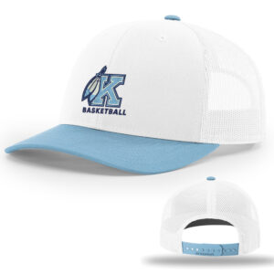 Kankakee Basketball Richardson Pro Crown  combo color Mesh Back Adjustable back cap Combo Color-White/Columbia Blue