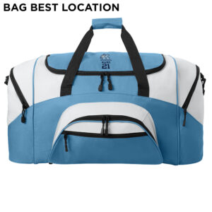 Kankakee Basketball  Colorblock Sport Duffel -Carolina Blue/Grey
