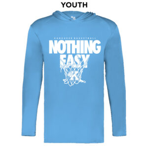 Kankakee Basketball Badger YOUTH B-Core Long Sleeve Hood Tee-Carolina Blue