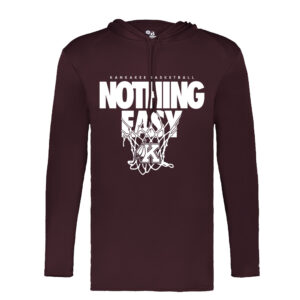 Kankakee Basketball Badger B-Core Long Sleeve Hood Tee Men-Maroon
